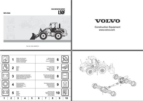 Volvo wheel loader L50F parts catalog, spare parts book