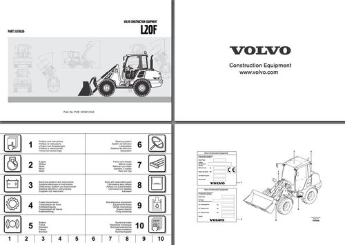 Volvo wheel loader L20F parts catalog, spare parts book