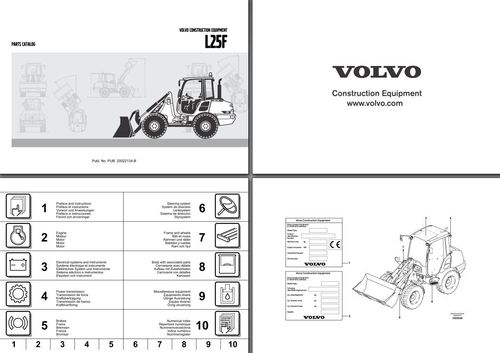 Volvo wheel loader L25F parts catalog, spare parts book