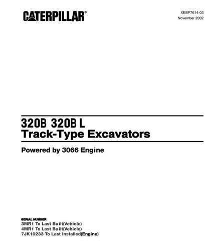CAT 320B BL excavator parts XEBP7614-03